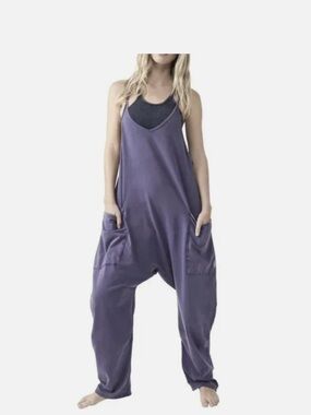 FREE PEOPLE MOVEMENT WASHED PURPLE HOT SHOT JUMPSUIT Size XS